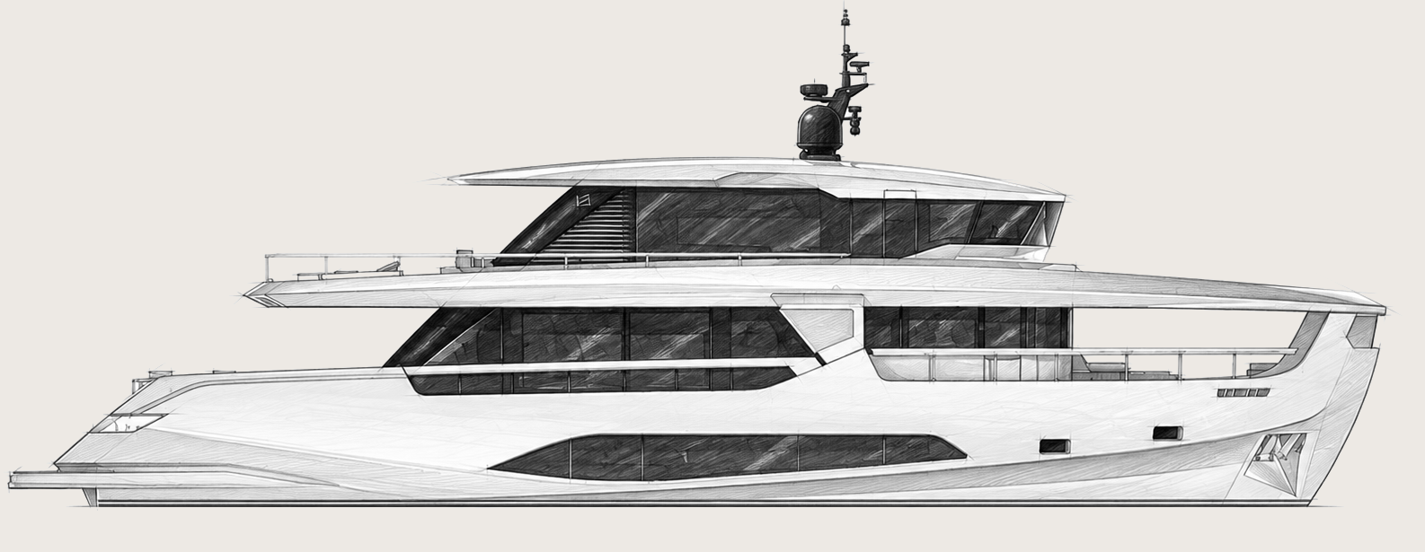 Ferretti INFYNITO 90, side profile