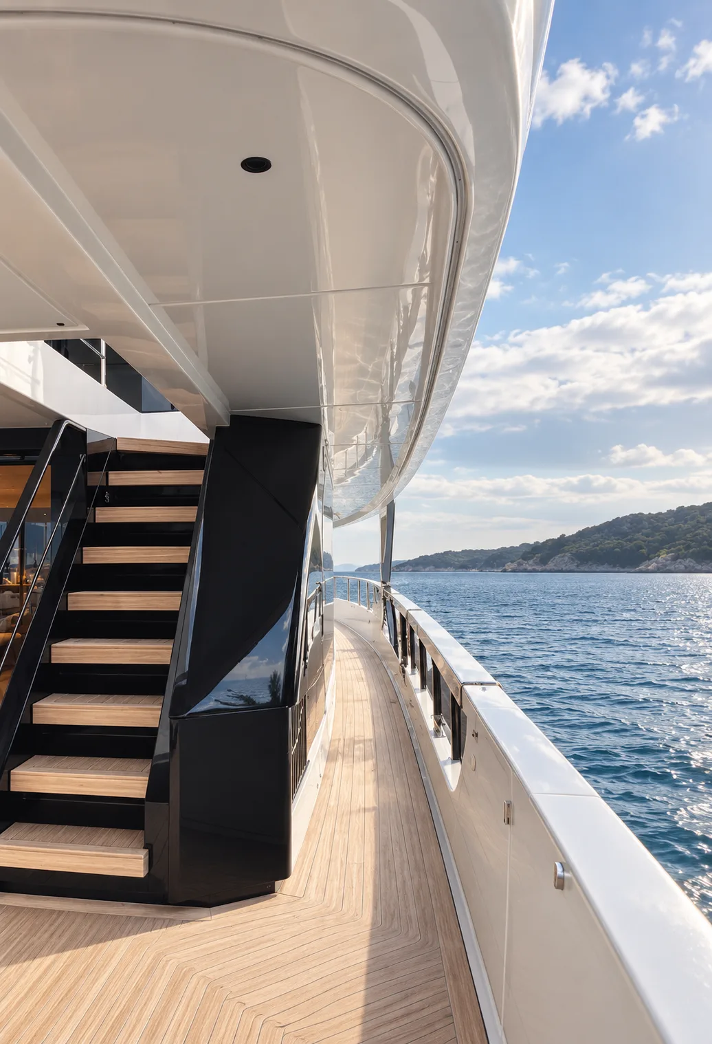 Side deck beside the stair to the upper deck