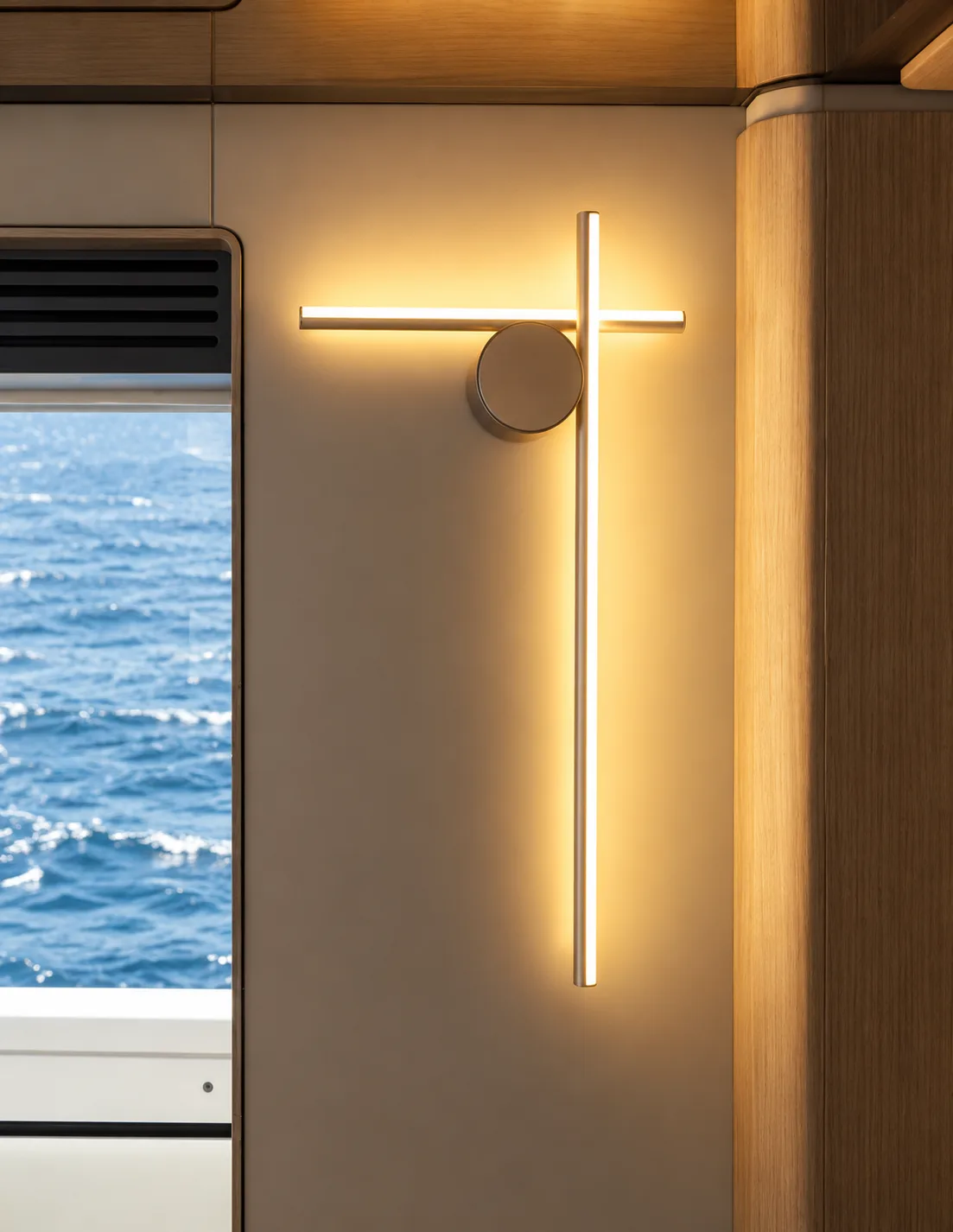 Wall light beside a window