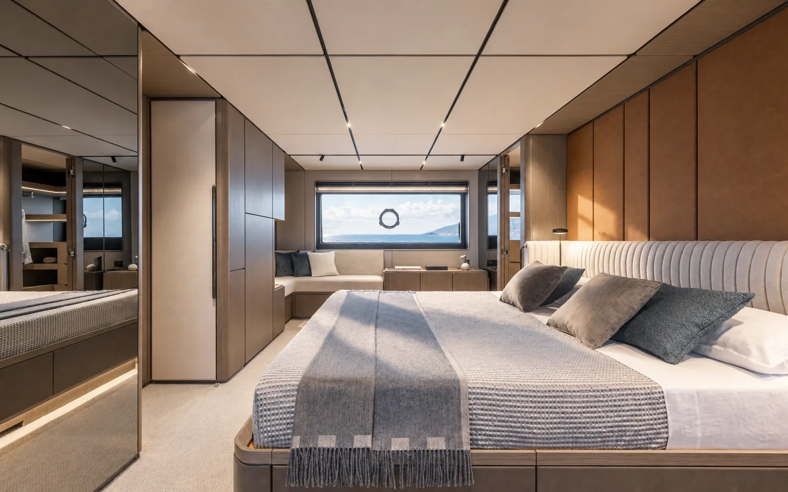 Owner’s suite, looking past the bed to the wardrobe