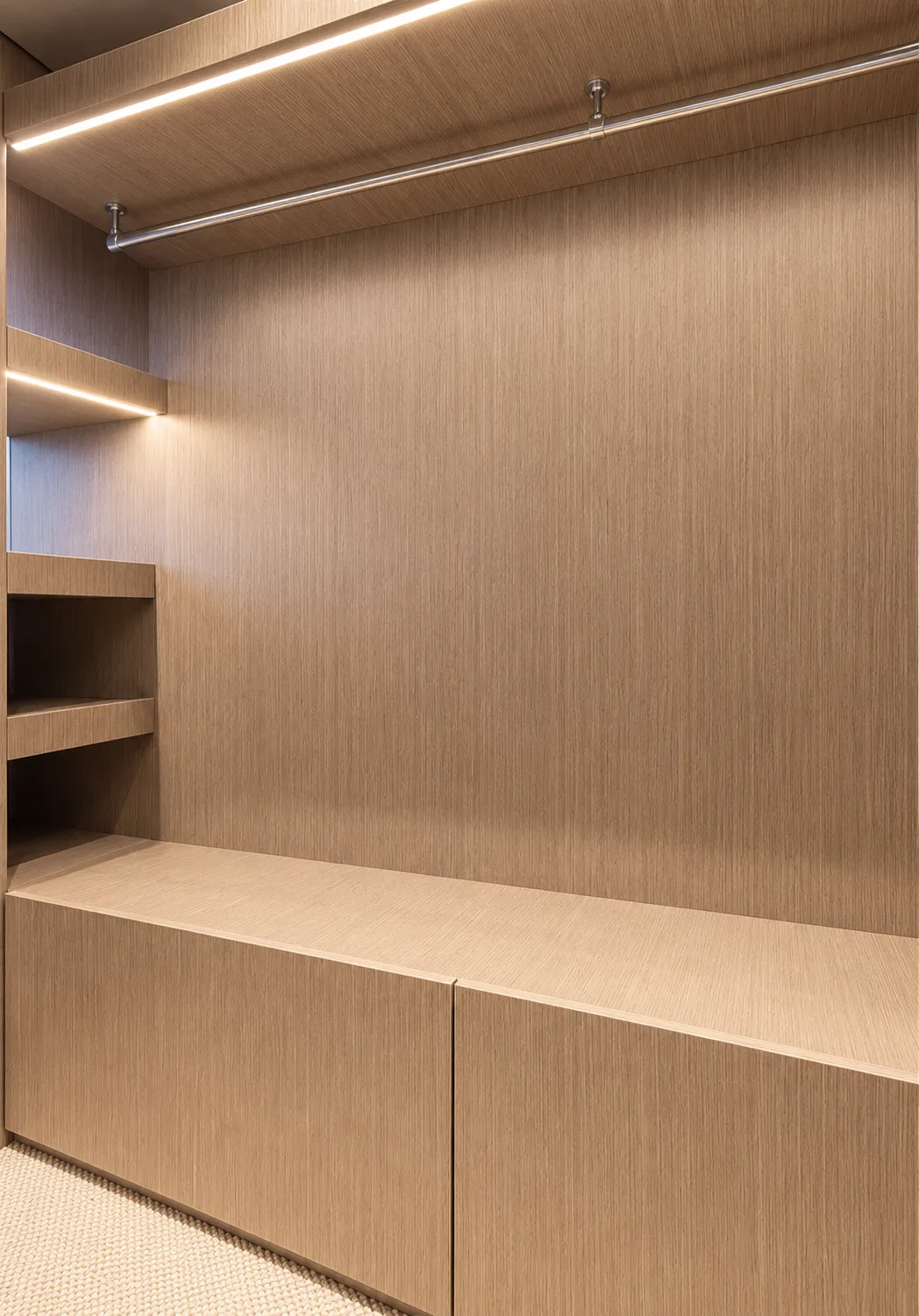 Wardrobe joinery in pale oak
