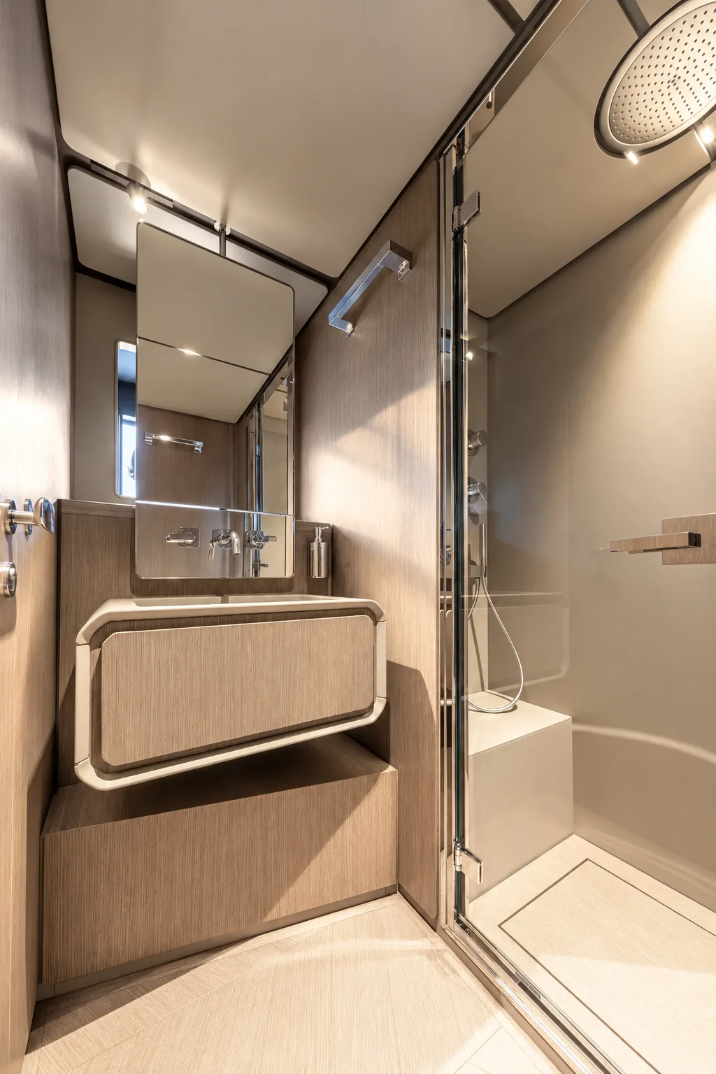 Compact bathroom with a shower